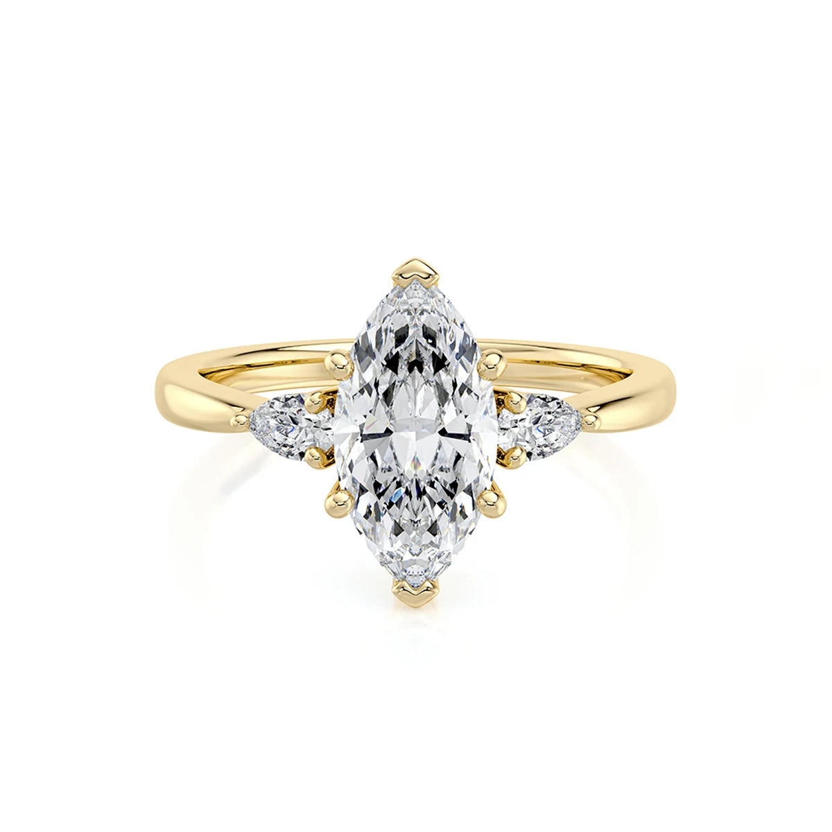 Anillo de compromiso de diamante Marquesa de oro de 14K y 18K para mujer, sortija de diamante cultivado en laboratorio, joyería fina con certificado IGI