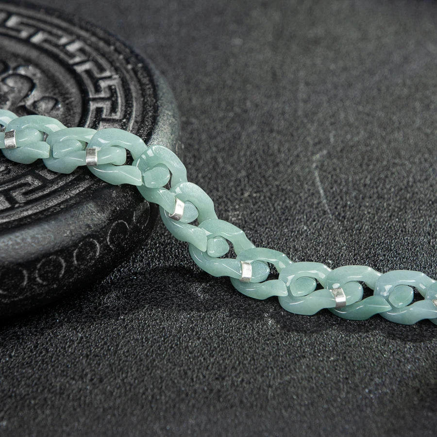 Cadena cubana de jade natural