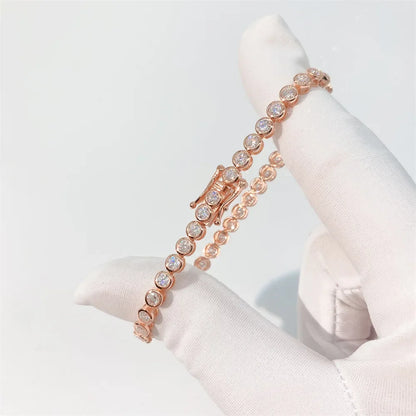 Cadena burbuja de moissanita 0.1ct de 3mm
