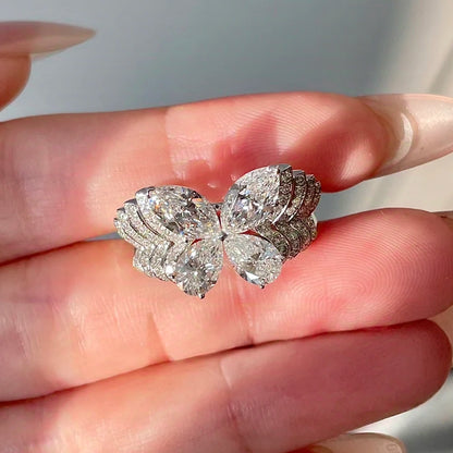 Anillo de compromiso de plata de ley 925 y circonita