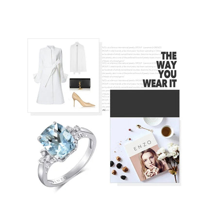 Anillo de Compromiso Aguamarina