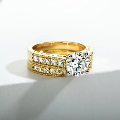 Anillo de compromiso moissanita de 2 quilates
