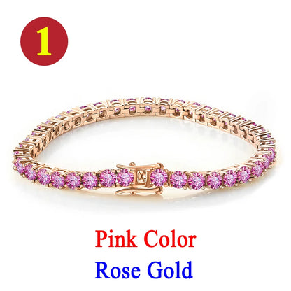 Pulsera tenis, moissanita vvs 3mm