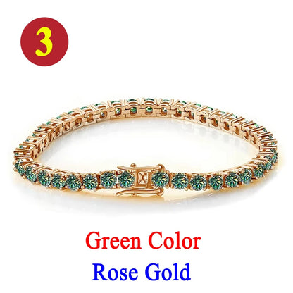 Pulsera tenis, moissanita vvs 3mm