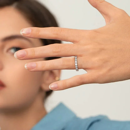2/3mm anillos de moissanita, Unisex, plata 925, chapado el oro 18k