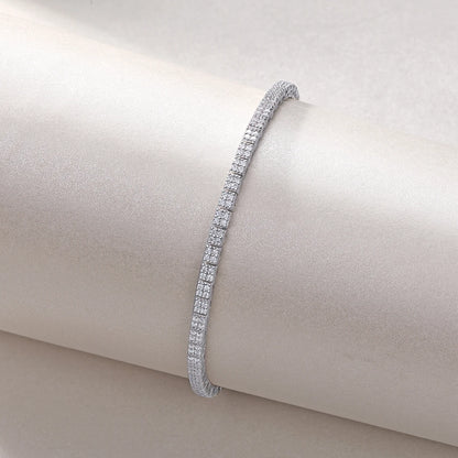 Pulsera tenis cuadrada de moissanita
