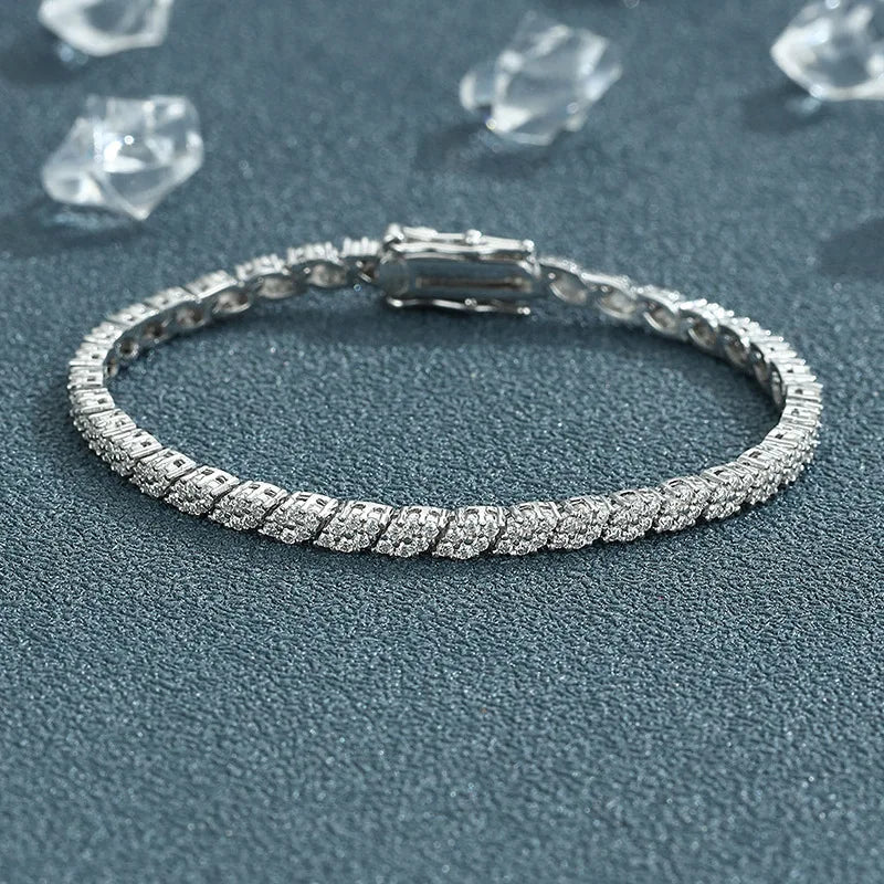 Pulsera de Platino PT950 con moissanita, para mujer