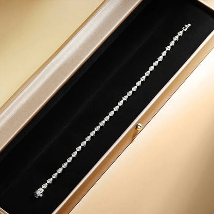 Pulsera de tenis de diamantes de moissanita con corte de pera de 3*5 mm