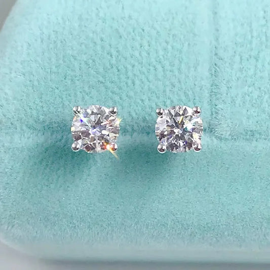 Pendientes de moissanita para mujer, 2 quilates