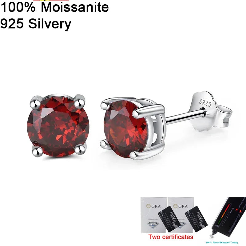 Pendientes de moissanita para mujer, multi-color