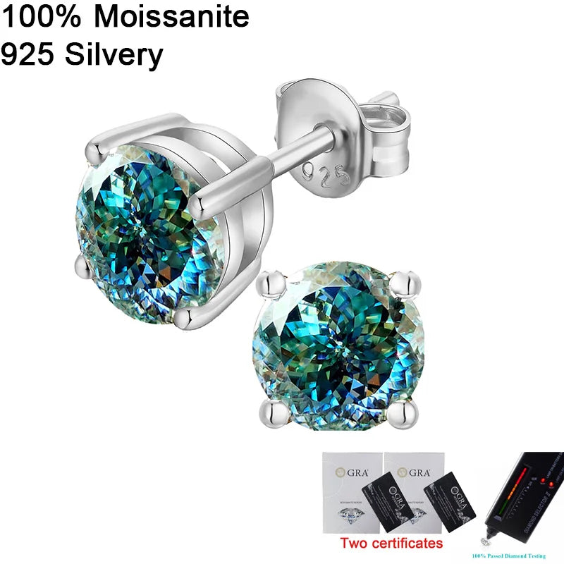 Pendientes de moissanita para mujer, multi-color