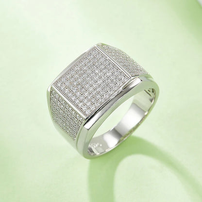 Anillo de moissanita auténtica chapado en oro blanco