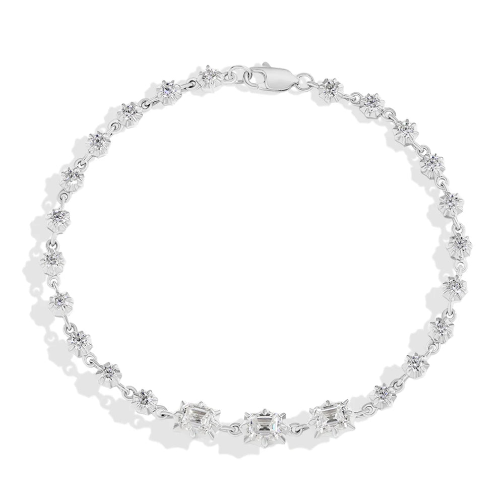 Pulsera de moissanita corte octagonal