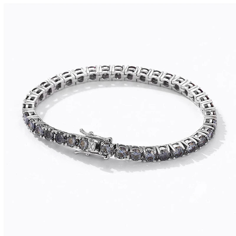 Pulsera tennis de moissanita gris