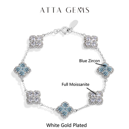 Pulsera de moissanita diseño de trébol