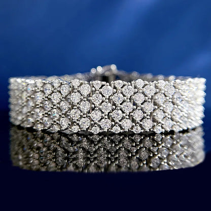 Brazalete de plata de ley con moissanita para mujer