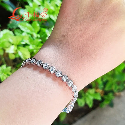 Pulsera burbuja de moissanita 3/4mm