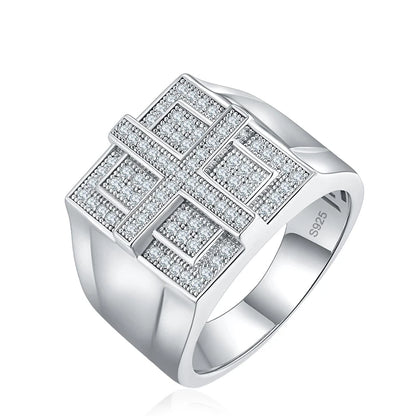 Anillo de moissanita completo para hombre
