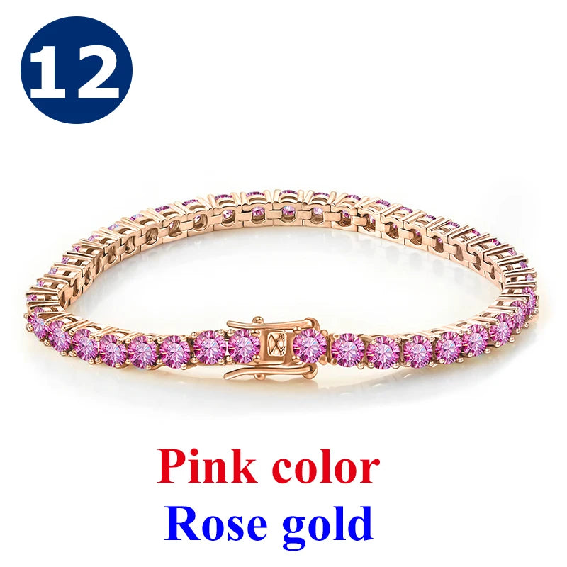 Cadena de tenis de moissanita Unisex Azul