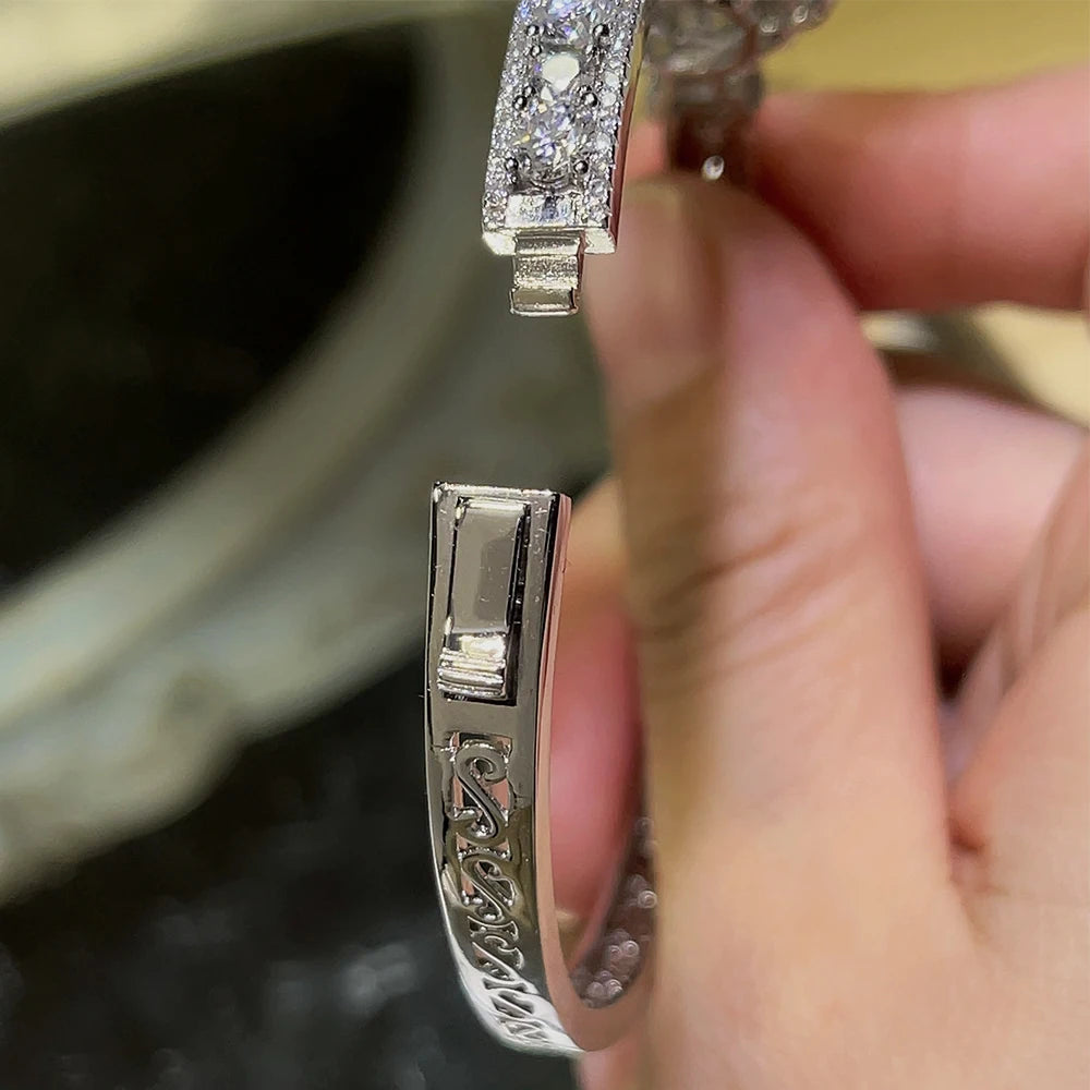 Pulsera para mujer de moissanita y circonita