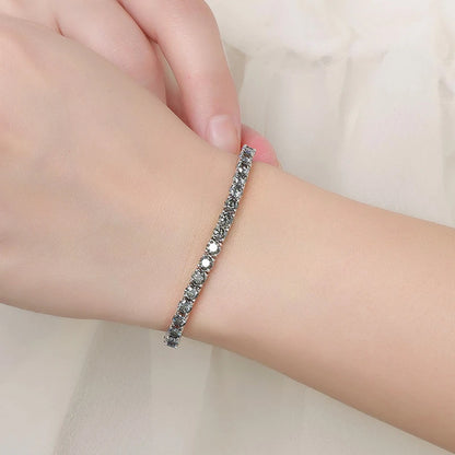 Pulsera tennis de moissanita gris