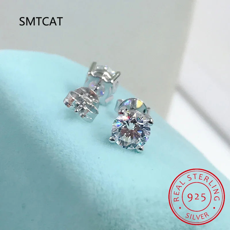 Pendientes de moissanita para mujer, 2 quilates