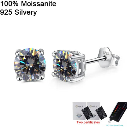 Pendientes de moissanita para mujer, multi-color