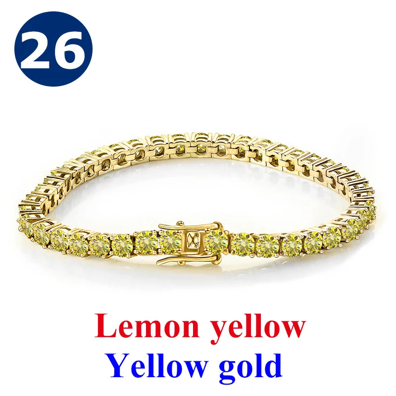 Cadena de tenis de moissanita Unisex Azul