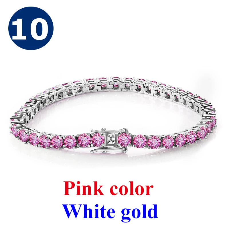 Cadena de tenis de moissanita Unisex Azul