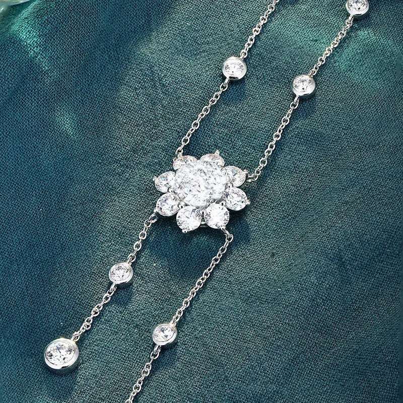 Collar de moissanita de girasol