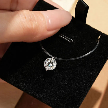 Gargantilla de plata con moissanita para mujer