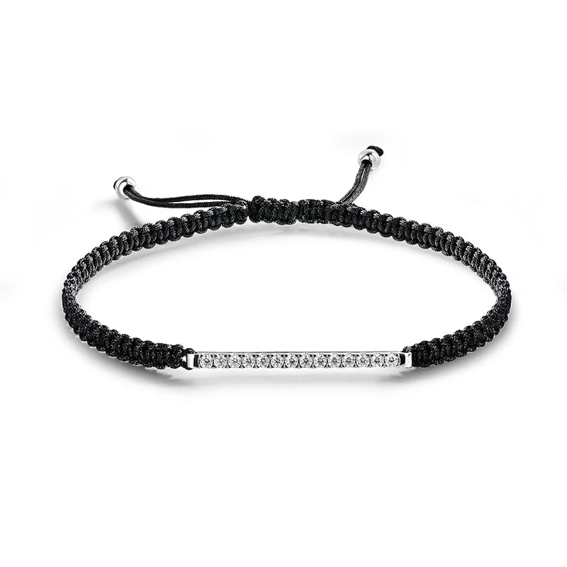 Pulseras de moissanita trenzada de 2/3 mm