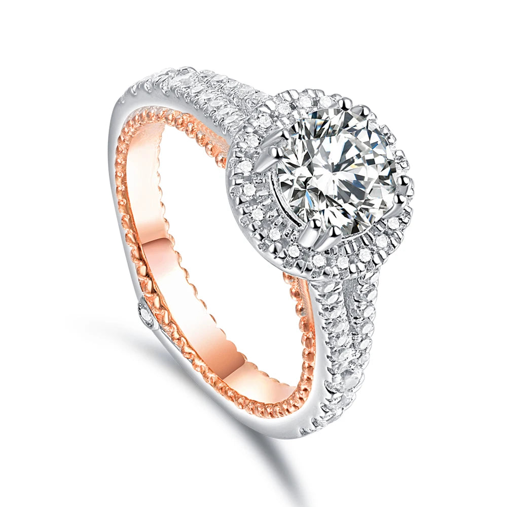 Anillo de compromiso solitario con Halo 