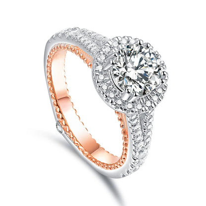 Anillo de compromiso solitario con Halo 