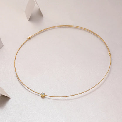 Gargantilla de plata 925 chapado en oro de 18k con moissanita