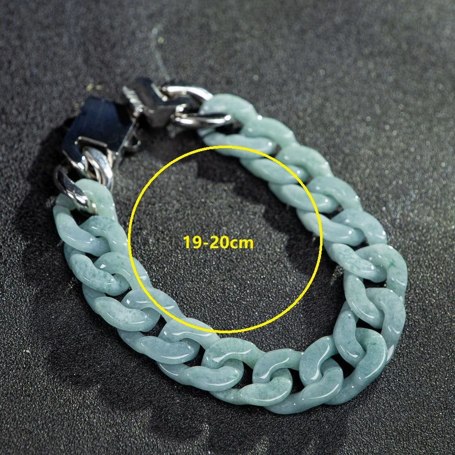 Cadena cubana de jade natural