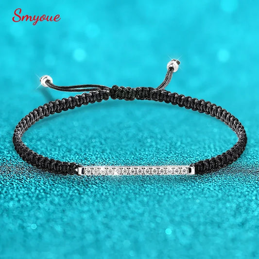Pulseras de moissanita trenzada de 2/3 mm