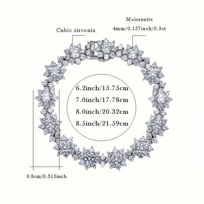 Pulsera de moissanita Metis D Color VVS1,  brazalete de girasol