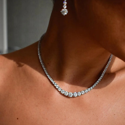 BXINY-collares de tenis de moissanita con gradiente de lujo para mujer, plata S925, diamante certificado GRA, regalos nupciales románticos, joyería