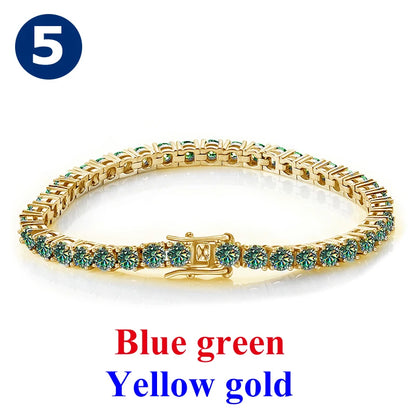 Cadena de tenis de moissanita Unisex Azul