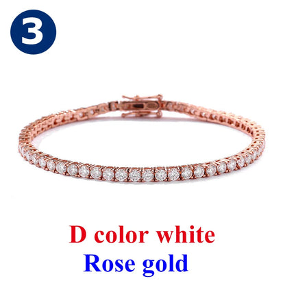 Cadena de tenis de moissanita Unisex Azul