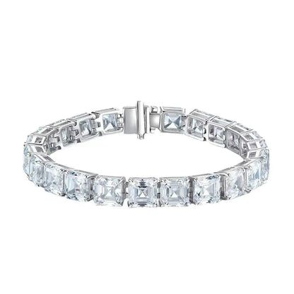 Pulsera de moissanita de corte Asscher