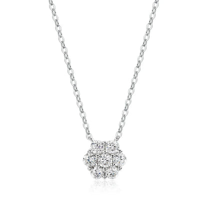 Pulsera de flores de plata de ley 925 con moissanita