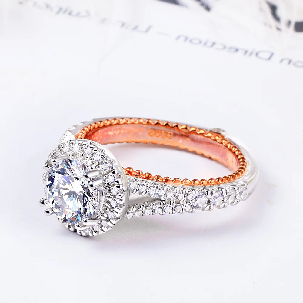 Anillo de compromiso solitario con Halo 