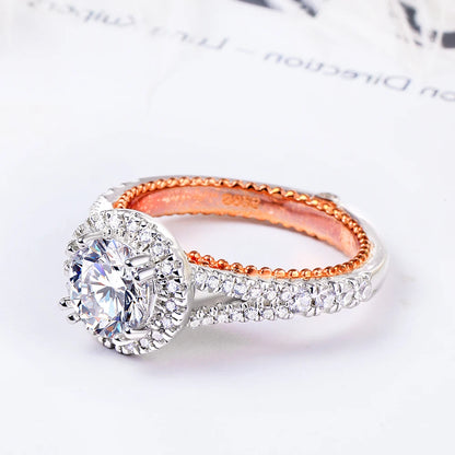 Anillo de compromiso solitario con Halo 