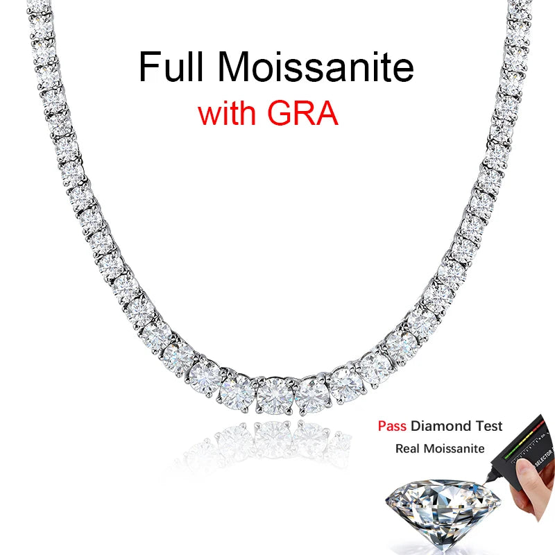 BXINY-collares de tenis de moissanita con gradiente de lujo para mujer, plata S925, diamante certificado GRA, regalos nupciales románticos, joyería