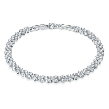 Pulsera de tenis de moissanita triple de 17cm