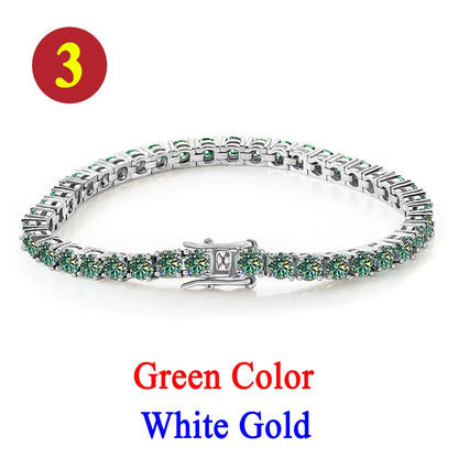 Pulsera tenis, moissanita vvs 3mm