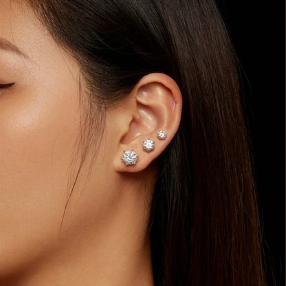 Aretes de moissanita 6 puntas