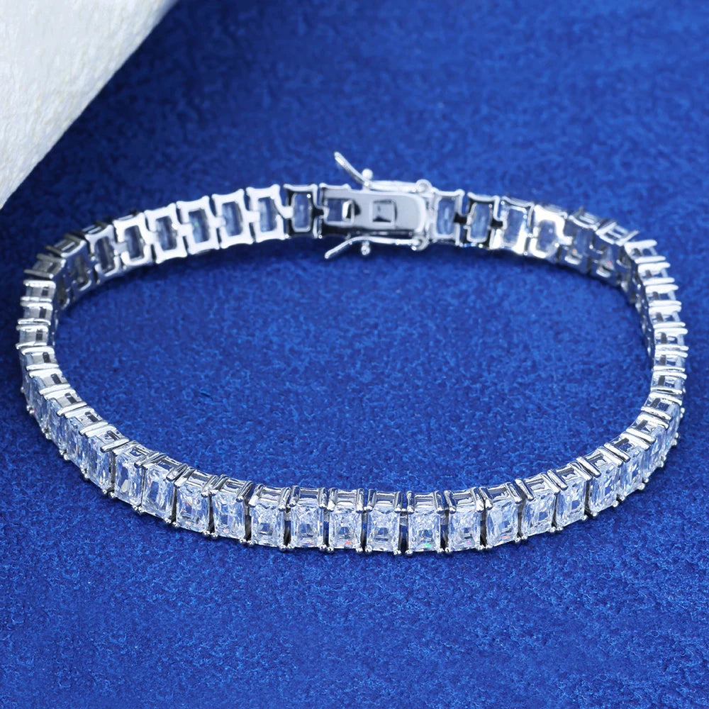 Pulsera de moissanita 3×5 mm corte brillante